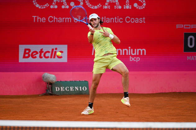July 24, 2026, Lisbon, Lisbon, Portugal: JAIME FARIA in action during the Quarter-finals at the Millennium Estoril Open ATP, Tennis Herren tennis tournament at Clube de Tenis do Estoril. Lisbon Portugal - ZUMAr238 20260724_zip_r238_078 Copyright: xRicardoxRochax