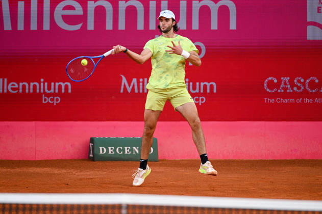 July 24, 2026, Lisbon, Lisbon, Portugal: JAIME FARIA in action during the Quarter-finals at the Millennium Estoril Open ATP, Tennis Herren tennis tournament at Clube de Tenis do Estoril. Lisbon Portugal - ZUMAr238 20260724_zip_r238_079 Copyright: xRicardoxRochax