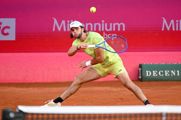 July 24, 2026, Lisbon, Lisbon, Portugal: JAIME FARIA in action during the Quarter-finals at the Millennium Estoril Open ATP, Tennis Herren tennis tournament at Clube de Tenis do Estoril. Lisbon Portugal - ZUMAr238 20260724_zip_r238_085 Copyright: xRicardoxRochax