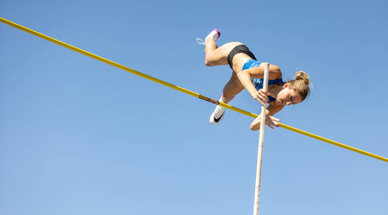 German Track and Field Championships—Women’s Pole Vault, Hanover, July 24, 2026 Tamineh Steinmeyer of LAZ Zweibrücken in the women’s pole vault at the German Track and Field Championships—Women’s Pole Vault on July 24, 2026, at Opernplatz in Hanover, Lower Saxony Copyright: xBEAUTIFULxSPORTS R.xSchmittx