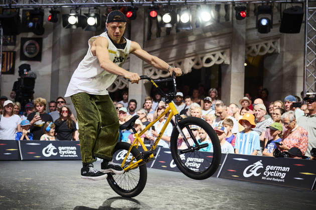 THE FINALS 2026 BMX Flatland Finals on July 25, 2026, Chris Böhm, Hanover New City Hall, Lower Saxony, Germany