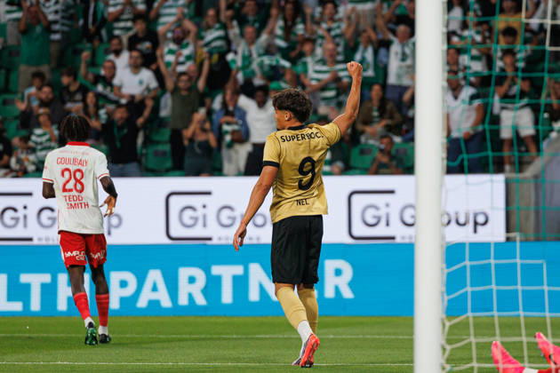 Rafael Nel seen celebrating after a goal during Club Friendly Games between teams of Sporting CP and AS Monaco Estadio Jose Alvalade (Luis Loureiro Ball Raw Images PT) Lisboa Estadio Jose Alvalade Portugal Copyright: xLuisxLoureirox LLOU8859