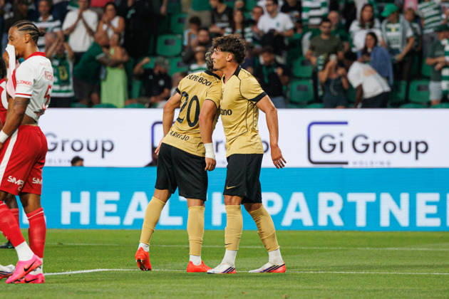 Rafael Nel seen celebrating after a goal during Club Friendly Games between teams of Sporting CP and AS Monaco Estadio Jose Alvalade (Luis Loureiro Ball Raw Images PT) Lisboa Estadio Jose Alvalade Portugal Copyright: xLuisxLoureirox LLOU8875