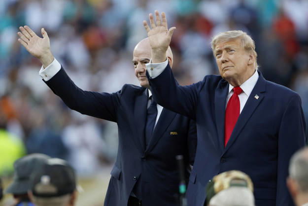 Spain v Argentina: Final - FIFA World Cup, WM, Weltmeisterschaft, Fussball 2026 Gianni Infantino President of FIFA and Donald Trump President of the USA at the presentation after the FIFA World Cup 2026 Final match between Spain and Argentina at New York New Jersey Stadium on July 19, 2026 in East Rutherford, United States. East Rutherford New York New Jersey Stadium NJ United States Copyright: xAllstarxPicturexLibraryxLtdx