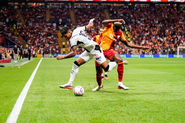 Galatasaray v Stade Rennais Friendly Match Victor Osimhen of Galatasaray in action with Ludovic Blas of Stade Rennais during the friendly match between Galatasaray and Stade Rennais at Rams Park Stadium on August 2, 2026 in Istanbul, Turkey. Istanbul Rams Park Stadium Istanbul Turkey Copyright: xxYagizxGurtugx