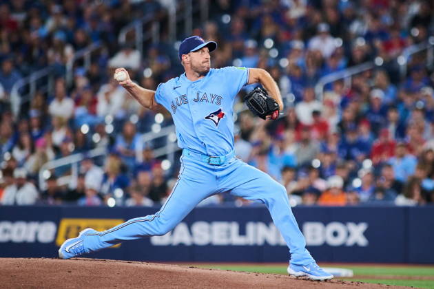 August 2, 2026, Toronto, On, Canada: Toronto Blue Jays Max Scherzer (31) works against the St. Louis Cardinals during first inning MLB, Baseball Herren, USA baseball action in Toronto, on Sunday, Aug. 2, 2026. Canada News - August 2, 2026 - ZUMAc35_ 20260802_zaf_c35_114 Copyright: xSammyxKoganx