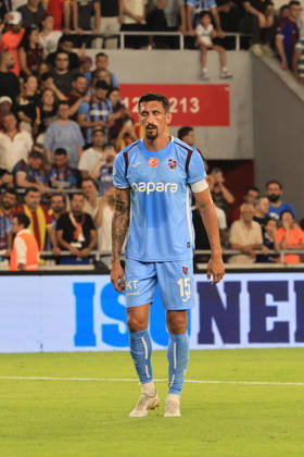 IZMIR, TURKEY - AUGUST 8: Stefan Savic of Trabzonspor during the pre-season friendly match between Goztepe and Trabzonspor at Goztepe Gursel Aksel Stadium on August 8, 2026 in Izmir, Turkey. Izmir Turkey Copyright: xSeskimphotox Goztepe-Trabzon-0808 (75)