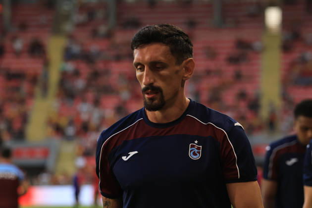 IZMIR, TURKEY - AUGUST 8: Stefan Savic of Trabsonspor during the pre-season friendly match between Goztepe and Trabzonspor at Goztepe Gursel Aksel Stadium on August 8, 2026 in Izmir, Turkey. Izmir Turkey Copyright: xSeskimphotox Goztepe-Trabzon-0808 (144)