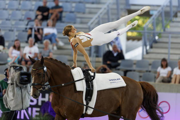 AACHEN FEI World Championships 2026, AACHEN FEI World Championships 2026 MEYER Kathrin GER, Captain Claus OLD FEI Vaulting World Championship Individual Female Aachen, Soers Equestrian Stadium, August 13, 2026