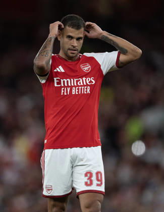 Arsenal FC v Como Calcio - Pre-Season Friendly LONDON, ENGLAND - AUGUST 12: Bruno Guimaraes of Arsenal during the pre-season friendly match between Arsenal FC and Como Calcio at Emirates Stadium on August 12, 2026 in London, United Kingdom. London Emirates Stadium England United Kingdom Copyright: xVisionhausx 776527795