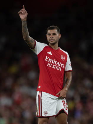 Arsenal FC v Como Calcio - Pre-Season Friendly LONDON, ENGLAND - AUGUST 12: Bruno Guimaraes of Arsenal during the pre-season friendly match between Arsenal FC and Como Calcio at Emirates Stadium on August 12, 2026 in London, United Kingdom. London Emirates Stadium England United Kingdom Copyright: xVisionhausx 776527795