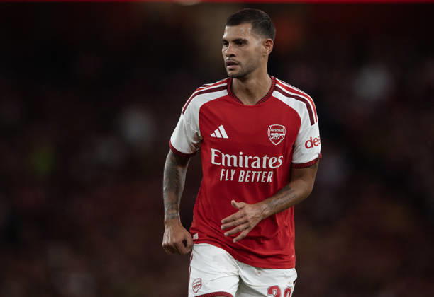 Arsenal FC v Como Calcio - Pre-Season Friendly LONDON, ENGLAND - AUGUST 12: Bruno Guimaraes of Arsenal during the pre-season friendly match between Arsenal FC and Como Calcio at Emirates Stadium on August 12, 2026 in London, United Kingdom. London Emirates Stadium England United Kingdom Copyright: xVisionhausx 776527795