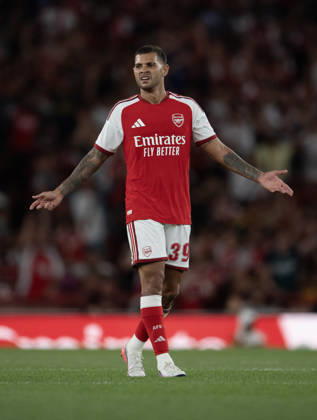 Arsenal FC v Como Calcio - Pre-Season Friendly LONDON, ENGLAND - AUGUST 12: Bruno Guimaraes of Arsenal during the pre-season friendly match between Arsenal FC and Como Calcio at Emirates Stadium on August 12, 2026 in London, United Kingdom. London Emirates Stadium England United Kingdom Copyright: xVisionhausx 776527795