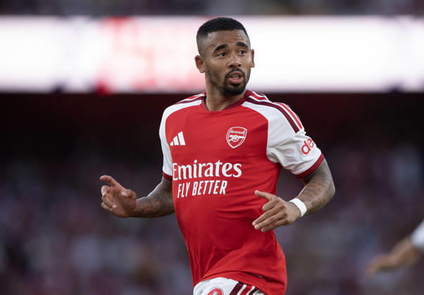 Arsenal FC v Como Calcio - Pre-Season Friendly LONDON, ENGLAND - AUGUST 12: Gabriel Jesus of Arsenal during the pre-season friendly match between Arsenal FC and Como Calcio at Emirates Stadium on August 12, 2026 in London, United Kingdom. London Emirates Stadium England United Kingdom Copyright: xVisionhausx 776527795