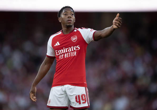 Arsenal FC v Como Calcio - Pre-Season Friendly LONDON, ENGLAND - AUGUST 12: Myles Lewis-Skelly of Arsenal during the pre-season friendly match between Arsenal FC and Como Calcio at Emirates Stadium on August 12, 2026 in London, United Kingdom. London Emirates Stadium England United Kingdom Copyright: xVisionhausx 776527795