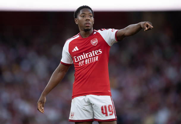 Arsenal FC v Como Calcio - Pre-Season Friendly LONDON, ENGLAND - AUGUST 12: Myles Lewis-Skelly of Arsenal during the pre-season friendly match between Arsenal FC and Como Calcio at Emirates Stadium on August 12, 2026 in London, United Kingdom. London Emirates Stadium England United Kingdom Copyright: xVisionhausx 776527795