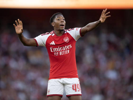 Arsenal FC v Como Calcio - Pre-Season Friendly LONDON, ENGLAND - AUGUST 12: Myles Lewis-Skelly of Arsenal during the pre-season friendly match between Arsenal FC and Como Calcio at Emirates Stadium on August 12, 2026 in London, United Kingdom. London Emirates Stadium England United Kingdom Copyright: xVisionhausx 776527795