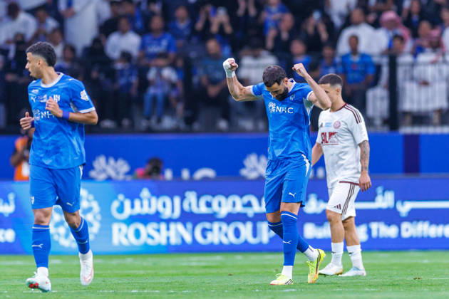 Al Hilal v Al Faisaly: Saudi Pro League RIYADH, SAUDI ARABIA - AUGUST 14: Karim Benzema of team Al Hilal FC celebrates scoring their first goal during the Saudi Pro League game between Al Hilal and Al Faisaly at Kingdom Arena on August 14, 2026 in Riyadh, Saudi Arabia. (Photo by Abdullah Ahmed IMAGO) Riyadh Kingdom Arena Saudi Arabia Copyright: xAbdullahxAhmedx