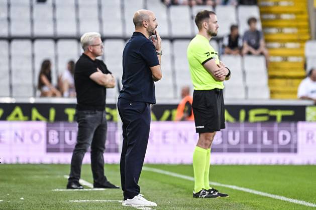 STVV s head coach Frederic De Meyer pictured during a soccer match between Cercle Brugge and STVV, Friday 14 August 2026 in Brugge, on day 2 of the 2026-2027 Jupiler Pro League first division of the Belgian championship. TOM GOYVAERTS TomxGoyvaerts x183381890x