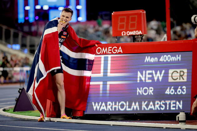 Athletics, European Championships in Birmingham, men’s 400m hurdles, European champion Karsten Warholm