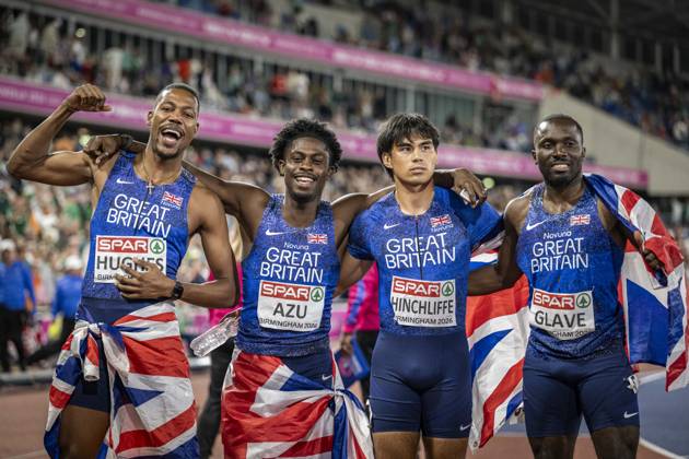 Athletics, European Championships in Birmingham, Men’s 4x100m relay, European champions: Great Britain