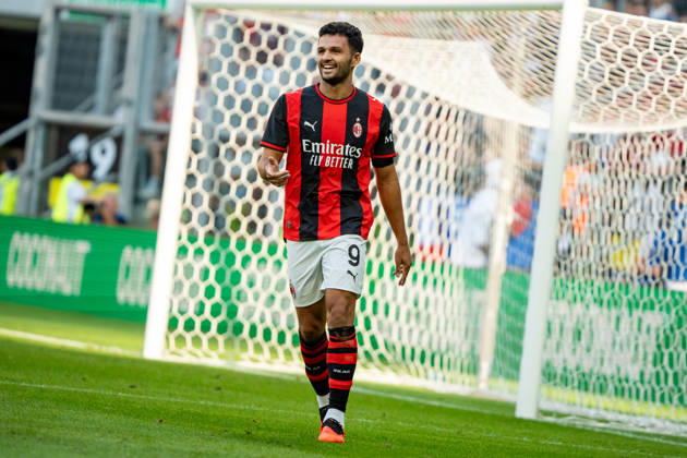 Goncalo Ramos celebrating after scoring goal seen during the Friendly match Supermecz 2026 between AC Milan and Manchester United, ManU ManU ManU (Kazimierz Koper Ball Raw Images) Wroclaw Tarczynski Arena Poland Copyright: xKazimierzxKoperx KAZ_MILvMUN-166