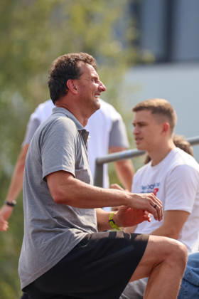 Herzogenaurach, Germany, August 16, 2026: Friendly match between Olympique Lyon Women and Eintracht Frankfurt Women. Pictured: Michael Fuchs, goalkeeper coach for the DFB Women s National Team, Germany Copyright: HMBxMedia MadeleinexFantini