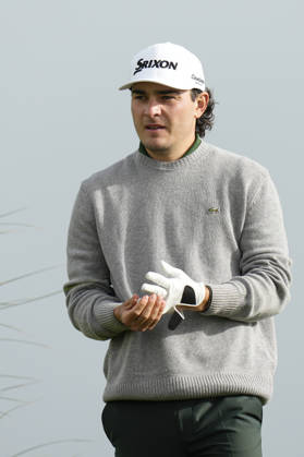 BALMEDIE, SCOTLAND - AUG 21: Maximilian Steinlechner (AUT) waits on the second tee during Round 2 at the 2026 Nexo Championship at the Trump International Golf Links, Balmedie on August 21, 2026 in Aberdeenshire, Scotland The 2026 Nexo Championship