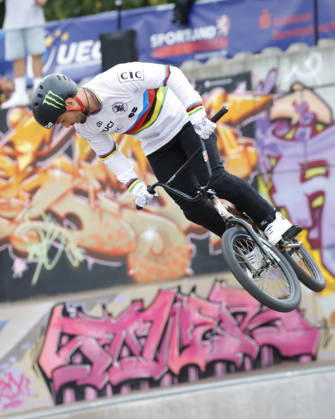 August 21, 2026: Men s Qualifying Round at the BMX Freestyle Park European Championships in Darmstadt s Bürgerpark, hosted by VC Darmstadt, August 21–23, 2026. Here, Anthony Jeanjean (FRA), the reigning 2025 world champion in the course, competes in the qualifying round in Darmstadt, Hesse, Germany.