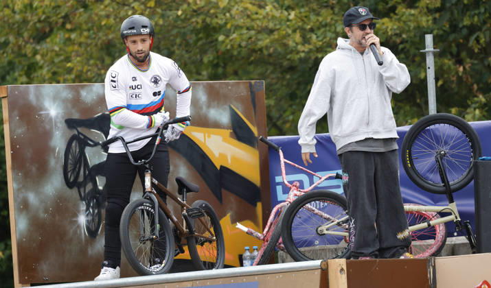 August 21, 2026: Men’s Qualifying Round at the BMX Freestyle Park European Championships in Darmstadt’s Bürgerpark, hosted by VC Darmstadt, August 21–23, 2026. Pictured here is Anthony Jeanjean (FRA), the reigning 2025 world champion, after his qualifying run in Darmstadt, Hesse, Germany.