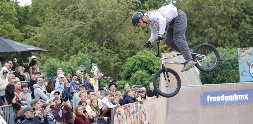 August 21, 2026 Men s Qualifying Round at the BMX Freestyle Park European Championships in Darmstadt s Bürgerpark, hosted by VC Darmstadt, August 21–23, 2026. Pictured here: Lars Kindermann (GER) during the competition in Darmstadt, Hesse, Germany