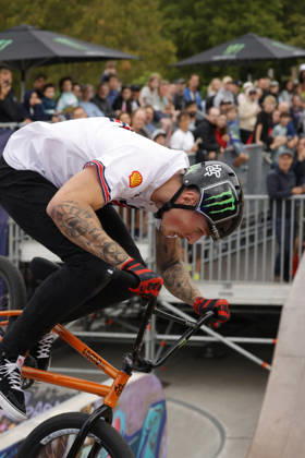 August 21, 2026 Men s Qualifying Round at the BMX Freestyle Park European Championships in Darmstadt s Bürgerpark, hosted by VC Darmstadt, August 21–23, 2026. Pictured here is Dylan Hessey (GBR) during the competition in Darmstadt, Hesse, Germany.