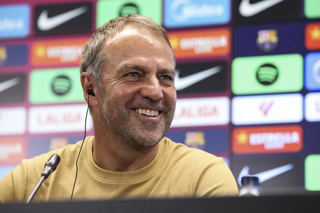 August 22, 2026, Sant Joan Despi, Barcelona, Spain: Hansi Flick, head coach of FC Barcelona, Barca attends his press conference, PK, Pressekonferenz during the training day of FC Barcelona ahead the Spanish League, LaLiga EA Sports, football match against Elche CF at Ciudad Esportiva Joan Gamper on August 22, 2026 in Sant Joan Despi, Barcelona, Spain. FC Barcelona Training And Press Conference - LaLiga EA Sports - ZUMAa181 20260822_zaa_a181_095 Copyright: xJavierxBorregox