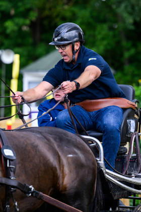 August 22, 2026: Fredrik Persson of Sweden, with his horses Fasco, Hertog Jan, Judson, and Kermit, competes in the Four-in-Hand Marathon on Day 12 of the 2026 FEI World Championships, 2026 in Aachen. Photo by Emma Wallskog. BILDBYRAN code EW EW0697 equestrian sports equestrian riding 2026 World Championships 2026 FEI World Championships bbeng equestrian sports World Championships four-in-hand driving Copyright: EMMAxWALLSKOG BB260822EW018