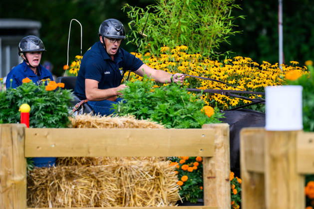 August 22, 2026: Fredrik Persson of Sweden, with his horses Fasco, Hertog Jan, Judson, and Kermit, competes in the Four-in-Hand Marathon on Day 12 of the 2026 FEI World Championships, 2026 in Aachen. Photo by Emma Wallskog. BILDBYRAN code EW EW0697 equestrian sports equestrian riding 2026 World Championships 2026 FEI World Championships bbeng equestrian sports World Championships four-in-hand driving Copyright: EMMAxWALLSKOG BB260822EW019