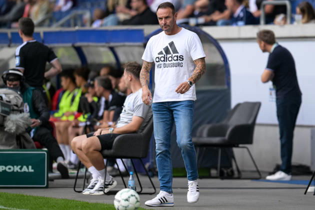 Soccer, DFB Cup, 20260822, MSV Duisburg vs. SV 07 Elversberg. Pictured: Duisburg coach Dietmar HIRSCH. Duisburg, Schauinsland Reisen Arena, North Rhine-Westphalia, Germany Copyright: Passion2Press MarkusxFischerx