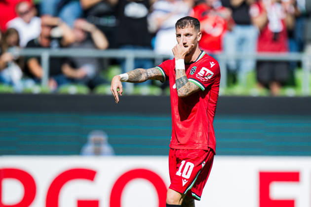 August 22, 2026 Soccer, 2026–2027, DFB Cup, 1st Round, SV Hemelingen vs. Hannover 96, Marcel Hartel. Hannover celebrates after his goal to make it 0–3. DFB REGULATIONS PROHIBIT ANY USE OF PHOTOGRAPHS AS IMAGE SEQUENCES AND OR QUASI-VIDEO