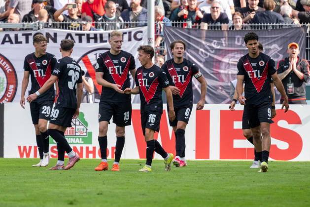 The Cologne players celebrate Meiko Sponsel s goal to tie the score at 1–1. Viktoria Cologne, 19 Viktoria Cologne vs. 1 FC Nuremberg, Soccer, DFB Cup, 1st Round, 2026–2027 Season, August 22, 2026 DFL DFB regulations prohibit any use of photographs as image sequences and or quasi-video Viktoria Cologne vs. 1. FC Nuremberg, soccer, DFB Cup, 1st round, 2026–2027 season, August 22, 2026, Cologne Copyright: xEibner-Pressefoto ThomasxHaeslerx EP_THR