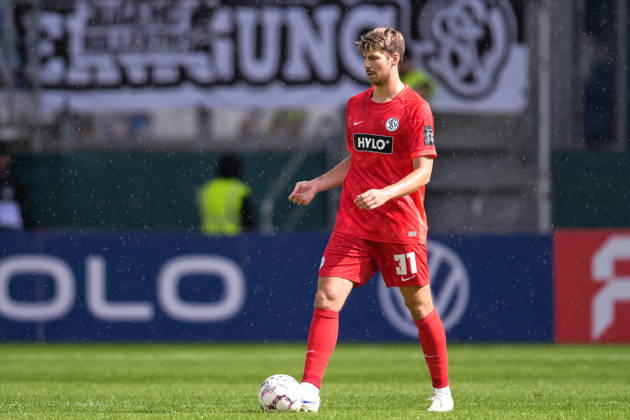 Soccer, DFB Cup, 20260822, MSV Duisburg vs. SV 07 Elversberg. Pictured: Maximilian ROHR, Elversberg, 31; Duisburg, Schauinsland Reisen Arena, North Rhine-Westphalia, Germany Copyright: Passion2Press MarkusxFischerx
