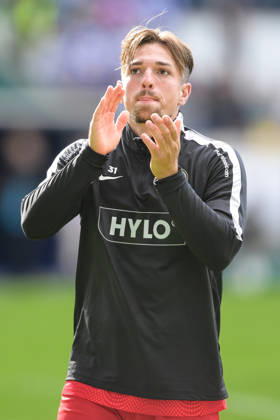 Soccer, DFB Cup, 20260822, MSV Duisburg vs. SV 07 Elversberg. Pictured: Luca SCHNELLBACHER, Elversberg; 24th minute: Duisburg celebrates at the Schauinsland Reisen Arena, North Rhine-Westphalia, Germany Copyright: Passion2Press MarkusxFischerx
