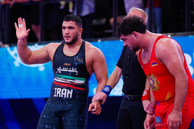 U20 World Championships, 125 kg Freestyle: Abolfazl Mohammad Mohammad Nezhad (IRI) def. Henrik Haykyan (ARM) Copyright: xKostadinxAndonovx