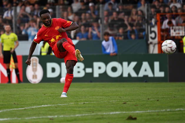 August 22, 2026, xjhx, Soccer DFB Cup First Round, Eintracht Trier vs. RB Leipzig, Ridle Baku (RB Leipzig) Goal Scorers, scores the goal, 0-3 Trier