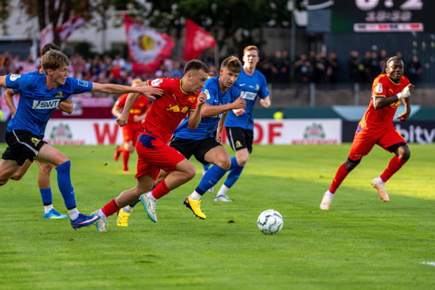 Brajan Gruda, RB Leipzig; Eintracht Trier vs. RB Leipzig, Soccer, DFB Cup, August 22, 2026; Eintracht Trier vs. RB Leipzig, Soccer, DFB Cup, August 22, 2026; Trier Copyright: xEibner-Pressefotox EP_EER