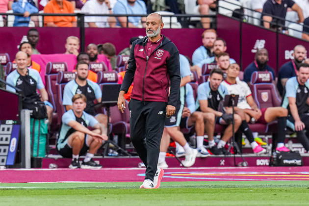 Nuno Espirito Santo (Manager) of West Ham United during the Sky Bet Championship match between West Ham United and Charlton Athletic at the Olympic Park, London, England on 22 August 2026. Copyright: xDavidxHornx PMI-7321-0068
