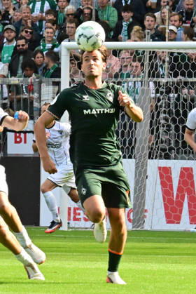 August 22, 2026, GER Soccer, Men, DFB Cup, Round 1, 2026–2027 Season, Hamburg, Lüneburger SK vs. Werder Bremen, Individual Play, Portrait Orientation, Olivier Deman, Werder 02, DFB, DFL regulations prohibit any use of photographs as image sequences and or quasi-video, Hamburg, Millerntorstadion, Hamburg, Germany Copyright: xnordphotoxGmbH xWitkex