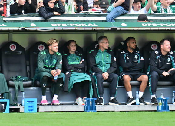 August 22, 2026, German Soccer, Men, DFB Cup, 1st Round, 2026–2027 Season, Hamburg, Lüneburger SK vs. Werder Bremen; Niclas Füllkrug of Werder sits on the bench after being substituted; DFB and DFL regulations prohibit any use of photographs as image sequences and or quasi-video; Hamburg Millerntorstadion, Hamburg, Germany Copyright: xnordphotoxGmbH xWitkex