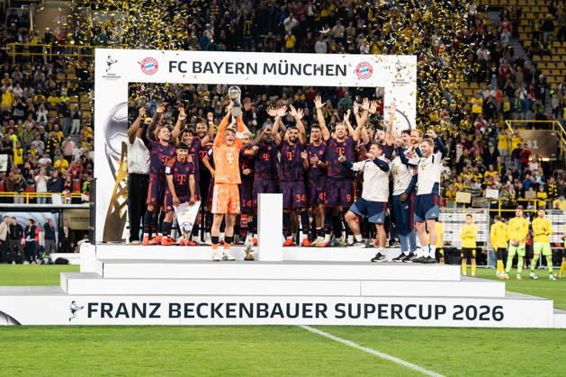 August 22, 2026, GER Germany, Soccer, 2026–2027 Season, Franz Beckenbauer Super Cup: Borussia Dortmund vs. FC Bayern Munich, Franz Beckenbauer Super Cup Winner 2026, FC Bayern Munich, Dortmund, Signal Iduna Park, North Rhine-Westphalia (NRW), Germany Copyright: xnordphotoxGmbHx xChristianxSchulzex