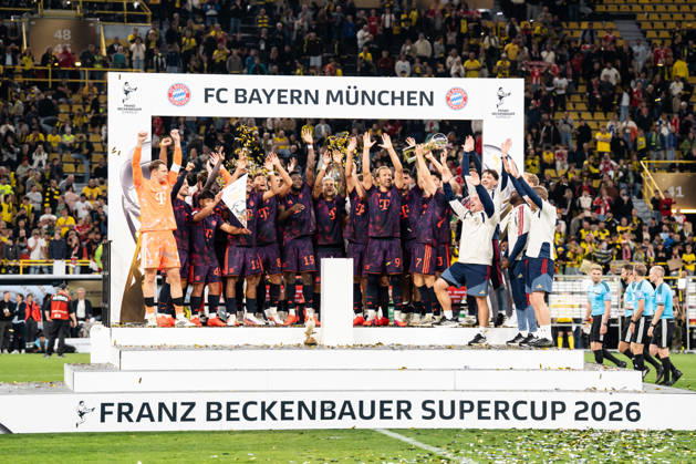 August 22, 2026, GER Germany, Soccer, 2026–2027 Season, Franz Beckenbauer Super Cup: Borussia Dortmund vs. FC Bayern Munich, Franz Beckenbauer Super Cup Winner 2026, FC Bayern Munich, Dortmund, Signal Iduna Park, North Rhine-Westphalia (NRW), Germany Copyright: xnordphotoxGmbHx xChristianxSchulzex