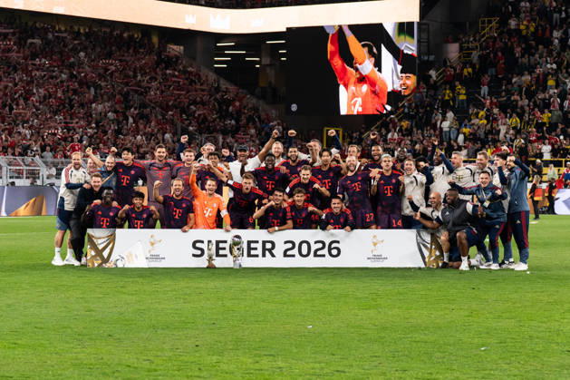 August 22, 2026, GER Germany, Soccer, 2026–2027 Season, Franz Beckenbauer Super Cup: Borussia Dortmund vs. FC Bayern Munich, Franz Beckenbauer Super Cup Champion 2026, FC Bayern Munich, Champions photo at Signal Iduna Park in Dortmund, North Rhine-Westphalia (NRW), Germany Copyright: xnordphotoxGmbHx xChristianxSchulzex