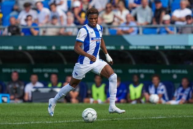 August 22, 2026, xydrx, Soccer, DFB Cup, 1 FC Saarbrücken vs. Hertha BSC, 2026–2027 season, Ludwigsparkstadion, Farid Alfa Ruprecht, Hertha BSC, 20 DFB regulations prohibit any use of photographs as image sequences and or quasi-video Copyright: HMBxMedia YannisxDreimann